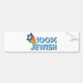 100% JÜDISCH + Magen David Autoaufkleber (Vorne)