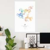 100 k Ziffern des Goldenen Verhältnisses (Licht) Poster (Heimbüro)