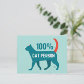 100 % Katzenperson Postkarte (Stehend Vorderseite)