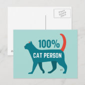 100 % Katzenperson Postkarte (Vorne/Hinten)
