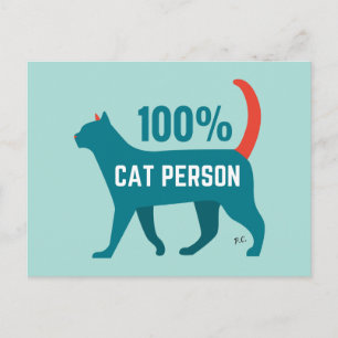 100 % Katzenperson Postkarte