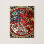 [100] Keltische Schätze - Drei Hunde auf Gold Puzzle (Vertikal)