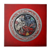 [100] Keltische Schätze - Drei Hunde auf Silber Fliese (Vorderseite)