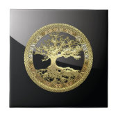 [100] Keltischer Baum des Lebens [Gold] Fliese (Vorderseite)