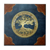 [100] Keltischer Baum des Lebens [Gold] Fliese (Vorderseite)