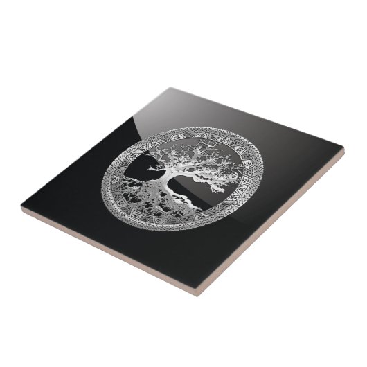[100] Keltischer Baum des Lebens [Silber] Fliese (Seite)
