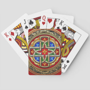 [100] Keltisches Kreuz [Gold+Emaille] Spielkarten