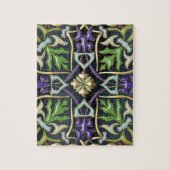 [100] Keltisches Kreuz [Gold mit schwarzem Email] Puzzle (Vertikal)