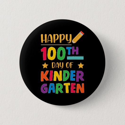 100. Kindergarten Niedlich School Student Button (Vorderseite)