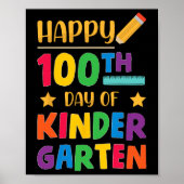 100. Kindergarten Niedlich School Student Poster (Vorne)