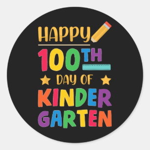 100. Kindergarten Niedlich School Student Runder Aufkleber