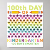 100. Kindergarten Smarter Kid Student Teac Poster (Vorne)