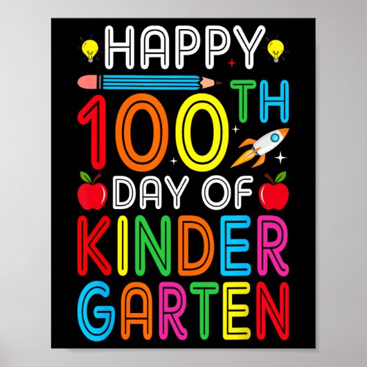 100. Kindergartenlehrer Kinder 100 Tage Sm Poster (Vorne)