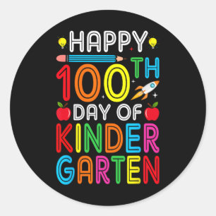 100. Kindergartenlehrer Kinder 100 Tage Sm Runder Aufkleber
