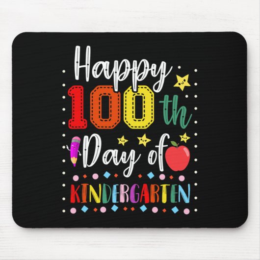 100. Kindergartentag farbiger Lehrer und Stu Mousepad (Vorne)