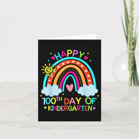 100. Kindergartentag Regenbogen 100 Tage Karte (Vorderseite)