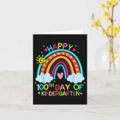 100. Kindergartentag Regenbogen 100 Tage Karte (Gelbe Blume)