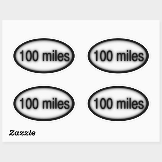 100 km ovaler aufkleber (Blatt)