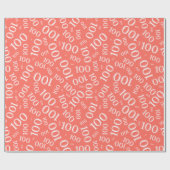 100. Korallen/Weiße Random Zahlenmuster Mittel Geschenkpapier (Flach)