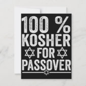 100% Kosher for Passover Funny Passover Pesach Mitteilungskarte (Vorderseite)