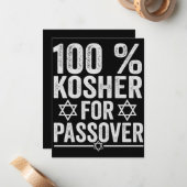100% Kosher for Passover Funny Passover Pesach Mitteilungskarte (Vorderseite/Rückseite Beispiel)