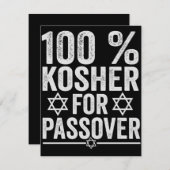 100% Kosher for Passover Funny Passover Pesach Mitteilungskarte (Vorne/Hinten)