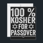 100% Kosher for Passover Funny Passover Pesach Mitteilungskarte<br><div class="desc">chanukah, menorah, hanukkah, dreidel, jewish, Chrismukkah, holiday, horah, christmas, sufganiyot</div>