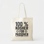 100% Kosher für Pessach Funny Pessach Pessach Tragetasche<br><div class="desc">chanukah, menorah, hanukkah, dreidel, jüdisch, Chrismukkah, Ferien, Horah, Weihnachten, Sufganiyot</div>