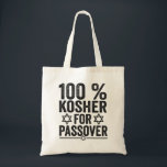 100% Kosher für Pessach Funny Pessach Pessach Tragetasche<br><div class="desc">chanukah, menorah, hanukkah, dreidel, jüdisch, Chrismukkah, Ferien, Horah, Weihnachten, Sufganiyot</div>