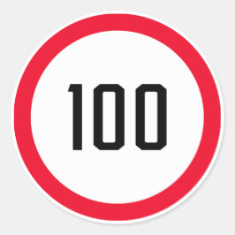 100 kph Speed Limit Sign | Klassische Round Sticke Runder Aufkleber