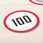 100 kph Speed Limit Sign | Kundenspezifische Round Runder Pappuntersetzer (Angewinkelt)
