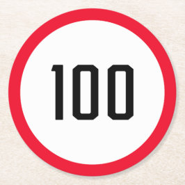 100 kph Speed Limit Sign | Kundenspezifische Round Runder Pappuntersetzer