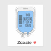 100% Krankenpflege Studententränen Aufkleber (Blatt)