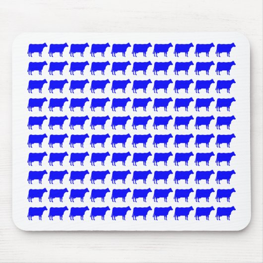 100 Kühe - blau Mousepad (Vorne)