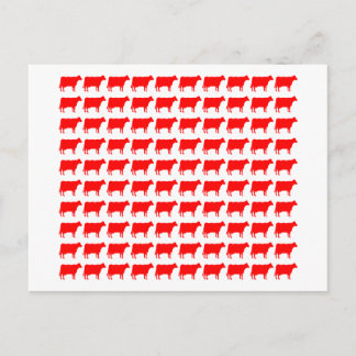100 Kühe - rot Postkarte