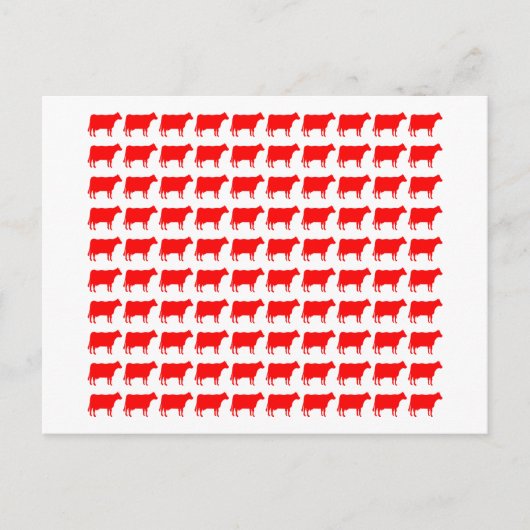 100 Kühe - rot Postkarte (Vorderseite)