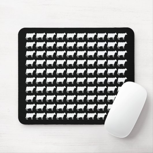 100 Kühe - weiß Mousepad (Mit Mouse)