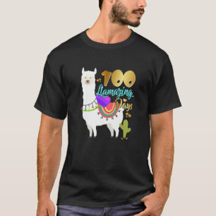100 Lammingtage Llama 100. Schulmädchen T-Shirt