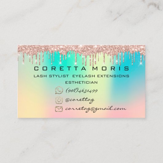 100 Lashes Erinnerung Holograph Tropfen Visitenkarte (Rückseite)