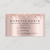 100 Lashes Erinnerung Rose Glitzer Tropfen Visitenkarte (Rückseite)