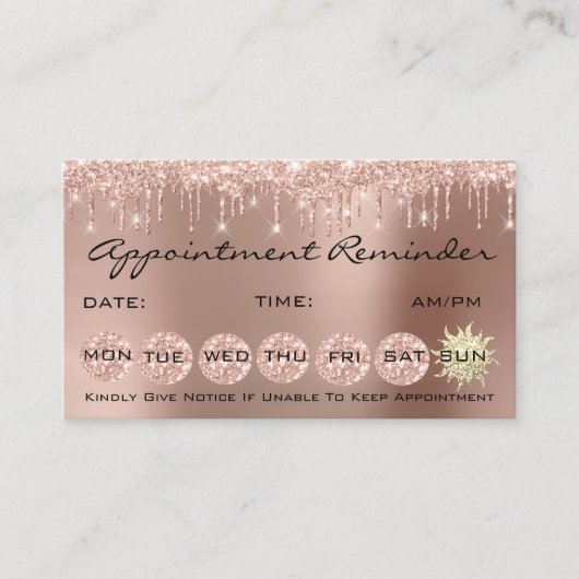 100 Lashes Erinnerung Rose Gold Tropfen Visitenkarte (Vorderseite)