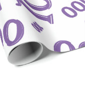 100. Lila/weiß Zufallszahlenmuster Große Geschenkpapier (Rolleneckpunkt)