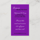 100 Lila White Punkt Pokadot Business Card Visitenkarte (Rückseite)