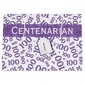 100. Lila Zufallszahlenmuster Große Geschenktüte (Vorderseite)