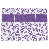 100. Lila Zufallszahlenmuster Große Geschenktüte (Rückseite)