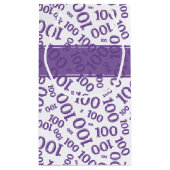 100. Lila Zufallszahlenmuster Kleine Geschenktüte (Rückseite)