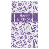 100. Lila Zufallszahlenmuster Kleine Geschenktüte (Vorderseite)