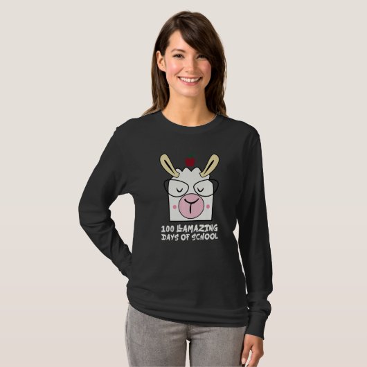 100 Llamazing Days Llama 100th Day Of School Teach T-Shirt (Vorne ganz)