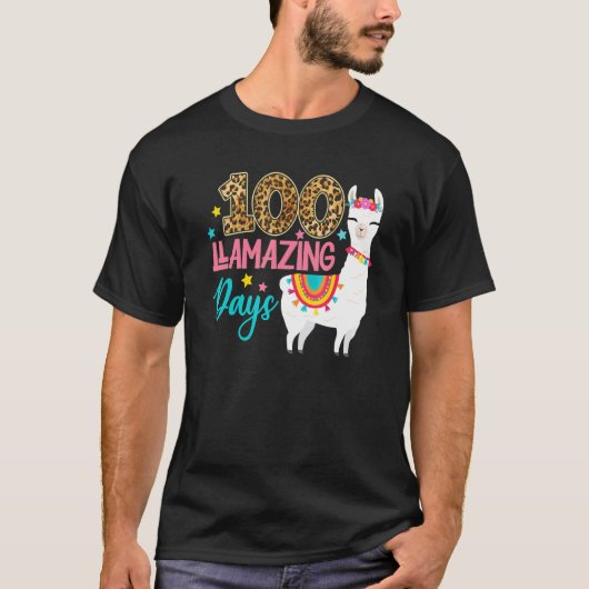 100 Llamazing Days Llama 100th Day Of School Teach T-Shirt (Vorderseite)