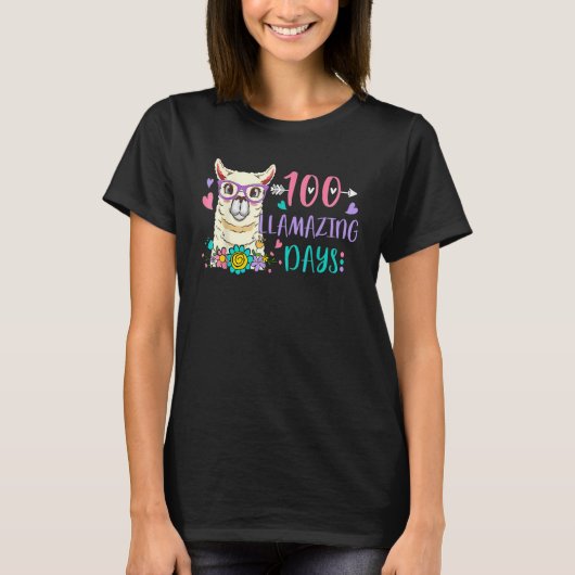 100 Llamazing Days Llama 100th Day of School Teach T-Shirt (Vorderseite)
